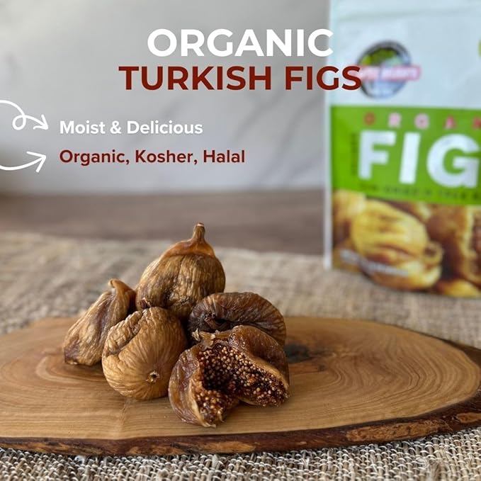 Perfect Delights Organic Turkish Figs, Vegan, Sun-Dried Pitted Figs, Healthy Fruit Snack for Kids