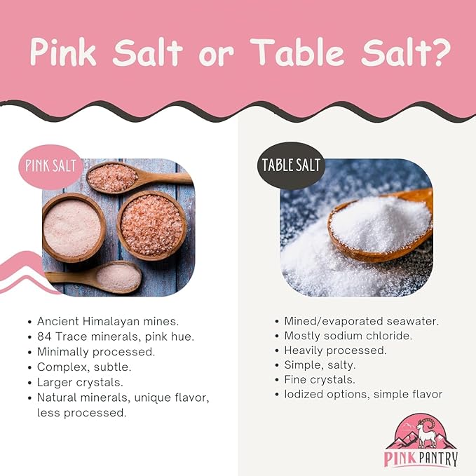 Pink Pantry Himalayan Pink Salt, 100% Pure Himalayan Salt, Non-GMO, Kosher Certified, No Additives
