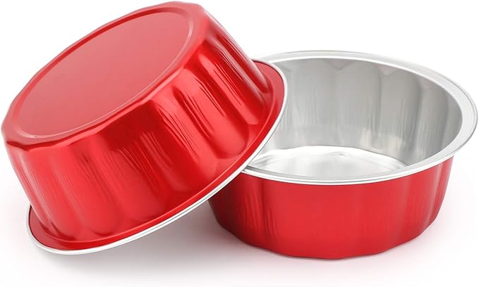 Beasea 8 oz Disposable Ramekins with Lids, 50 Pack Aluminum Foil Cups for Party Wedding Birthday