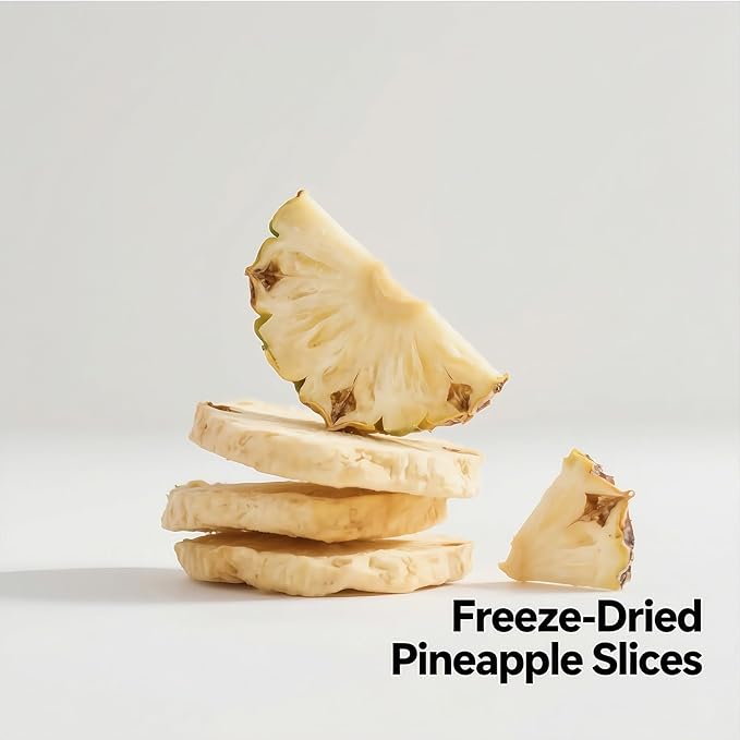 Crunchy Freeze-Dried Pineapple Slices 2oz (60g) - 100% Tropical Snack, No Sugar Added | For