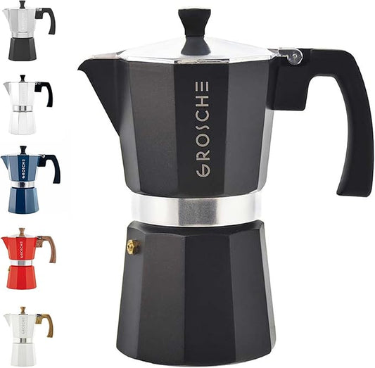 GROSCHE Milano Stovetop Espresso Maker Moka Pot Cuban Coffee Maker Stovetop Coffee Maker Moka
