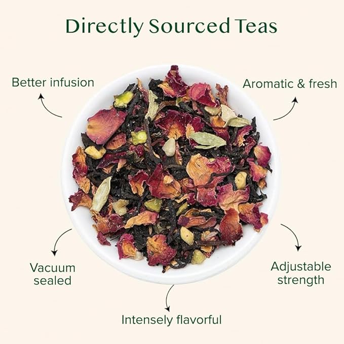 VAHDAM, Blooming Rose Black Tea - Premium Black Tea with Rose Petals (3.5oz) DELICIOUS & AROMATIC