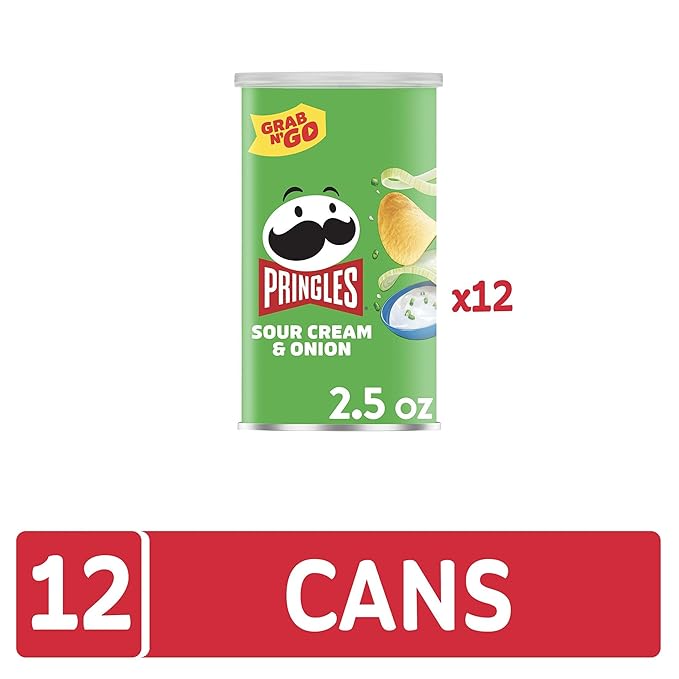 Pringles Potato Crisps Chips, Lunch Snacks, Office and Kids Snacks, Grab N' Go, Sour Cream and