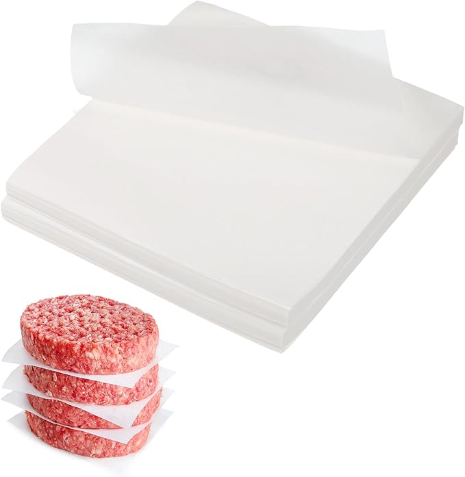 uxcell 500 Pcs Unbleached Parchment Paper Baking Sheets Squares, 6 Inch Hamburger Patty Paper, Non