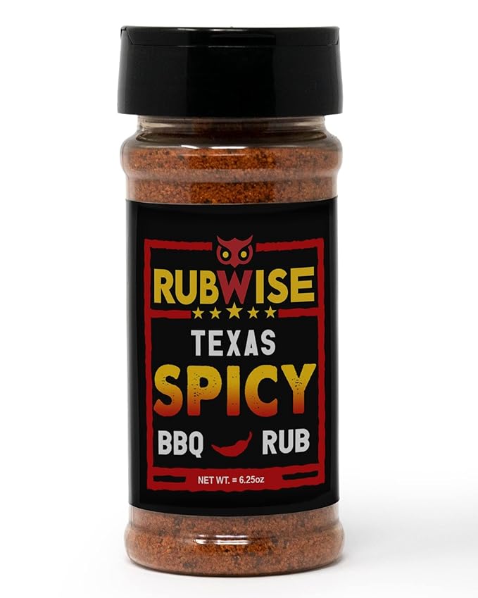 Spicy BBQ Rub by RubWise, Texas Style Brisket Rub All Natural Dry BBQ Rub for Smoking & Grilling