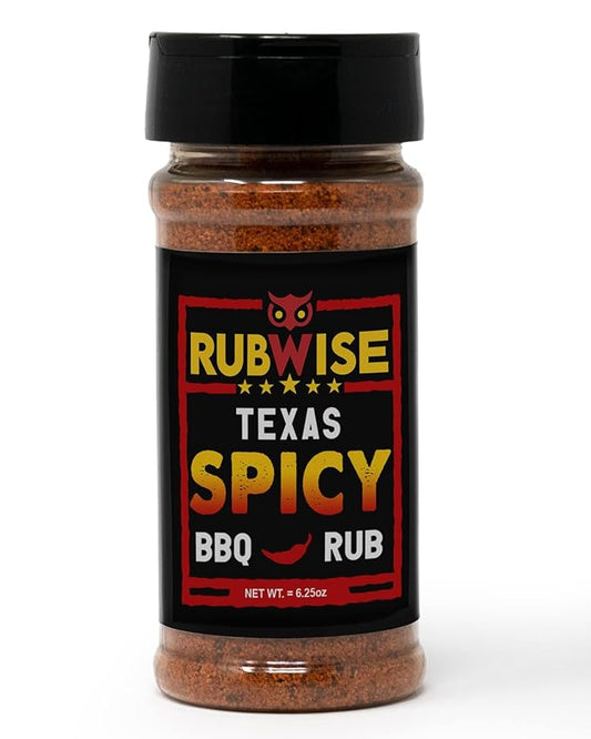 Spicy BBQ Rub by RubWise, Texas Style Brisket Rub All Natural Dry BBQ Rub for Smoking & Grilling