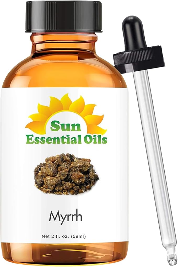 Sun Essential Oils - 2 oz Myhrr Essential Oil for Diffuser, Skin, Face, Hair & Aromatherapy