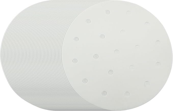100 Pack 6 Inch Bamboo Steamer Liner - Round Air Fryer Parchment Paper with Holes - White Non Stick