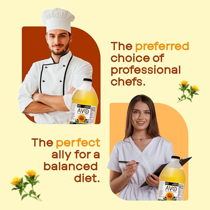 AVO Organic High Oleic Safflower Oil - Frying, Baking, Non-stick Saut챕ing, Salads, Vinaigrette