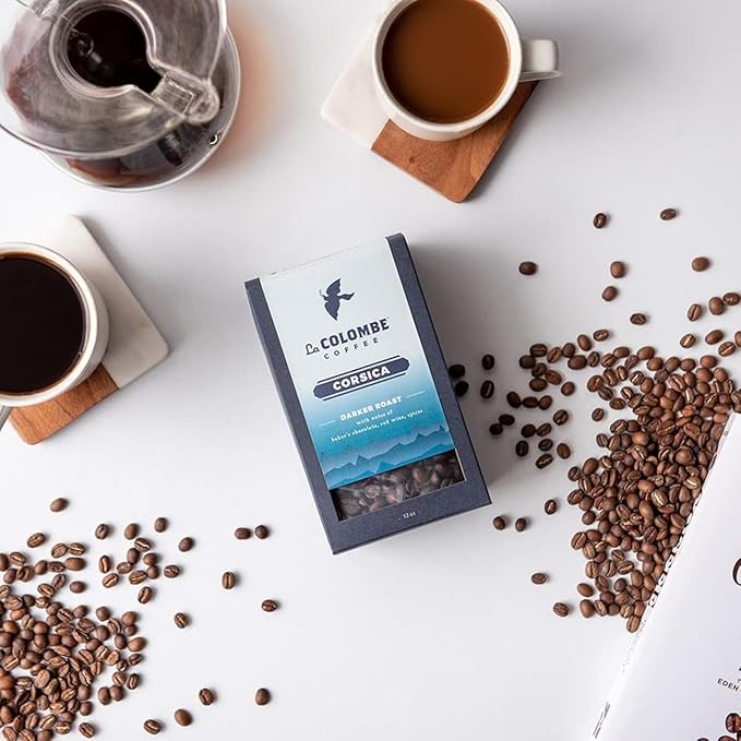 La Colombe Corsica Dark Roast Whole Bean Coffee - 12 Ounce, 4 Pack - Notes of Baker's Chocolate