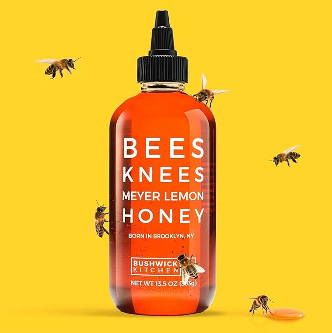 Bees Knees Meyer Lemon Honey, 12.5 oz, Pure Honey with Citrus, Gluten Free, Paleo Friendly