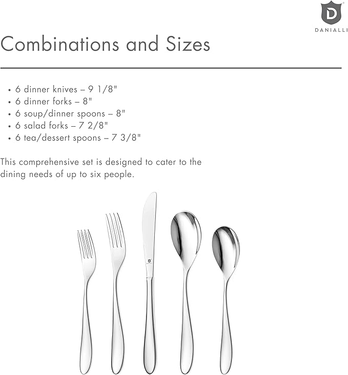 Silverware Set for 6 | 18/10 Stainless Steel Flatware Set | Mirror Finish, Heavy-Duty, Dishwasher