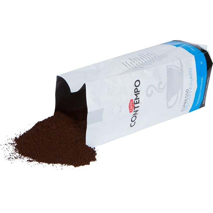 CAFFÉ CONTEMPO DECAF Italian Style Ground Espresso, Water Process Decaffeination, 1 LB, Fine Grind