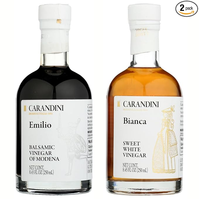 Carandini Emilio Silver Balsamic Vinegar of Modena PGI & Bianca Sweet White Vinegar Combo Set