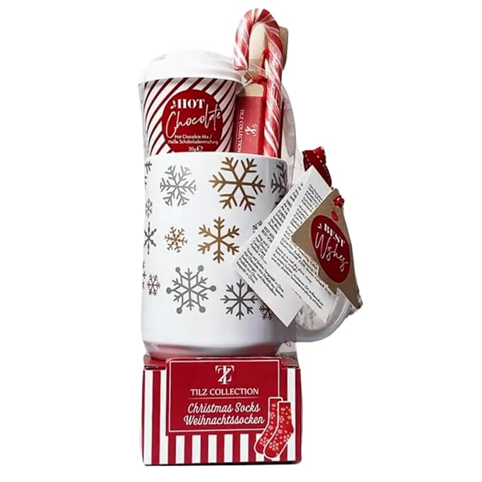 Hot Chocolate Gift Set With Mug - Hot Chocolate Set With Hot Chocolate Sachets - Mini Marshmallows