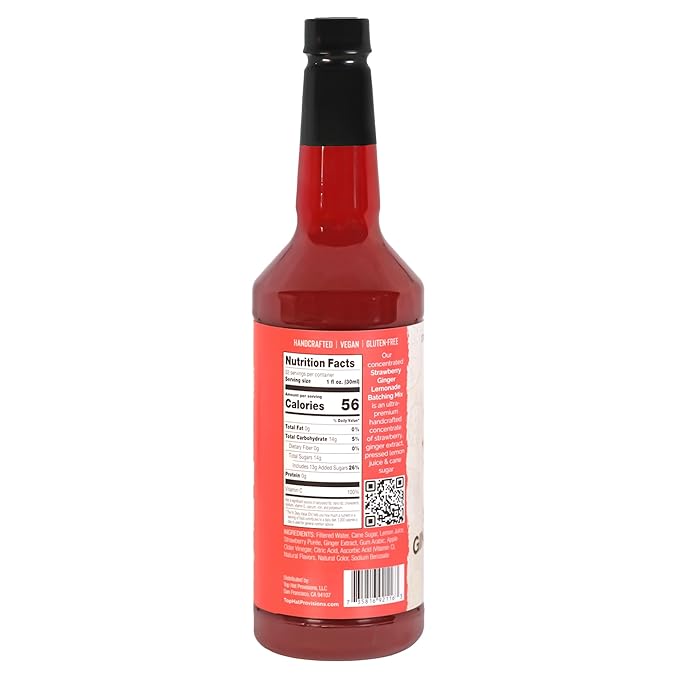 Top Hat Strawberry Ginger Lemonade Concentrate & Batching Mix – 32oz bottle