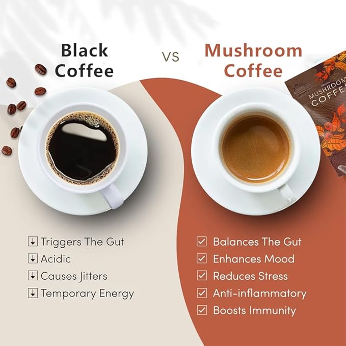 Mushroom Coffee With Lion's Mane, Reishi, Cordyceps, Shiitake, King Trumpet & Turkey Tail Everyday