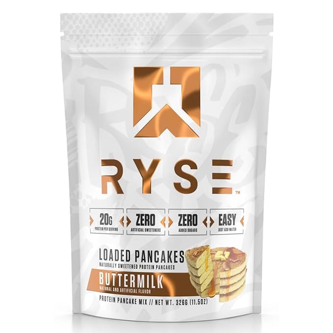 RYSE Loaded Protein Pancake & Waffle Mix - Buttermilk - Naturally Sweetened Breakfast with 21g