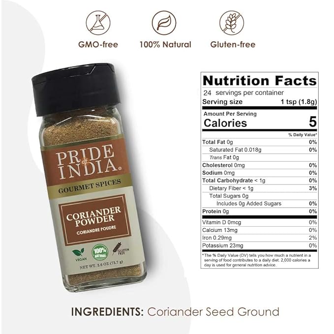 Pride of India – Coriander Seed Ground – Authentic Indian Spice – Freshly Packed Gourmet Spice