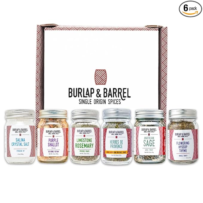 Burlap & Barrel Herbs & Salt 6-Pack Gift Set- As Seen on Shark Tank! Make Your Own Spice Blend