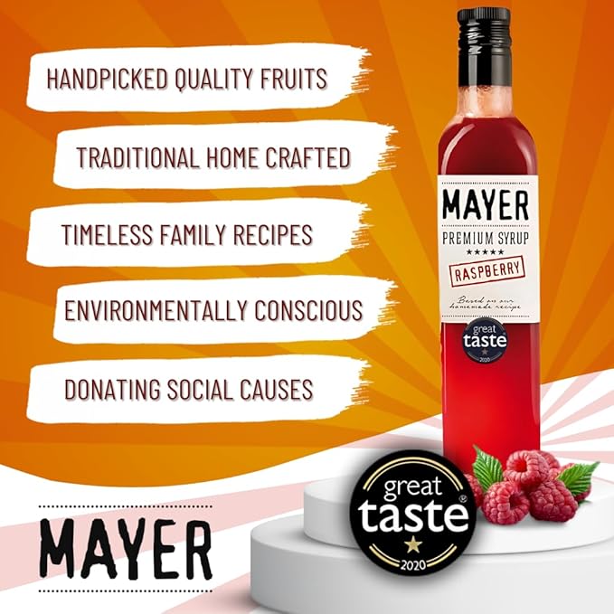 Mayer Hungarian Premium Raspberry Artisanal Syrup ??Award-Winning, All-Natural, Over 50% Real