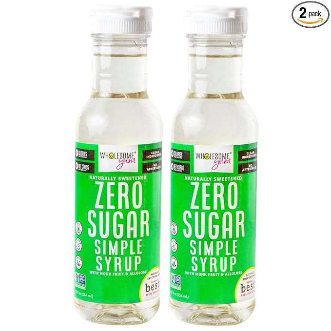 Wholesome Yum Keto Simple Syrup - Skinny Sugar Free Simple Syrup With Monk Fruit & Liquid Allulose