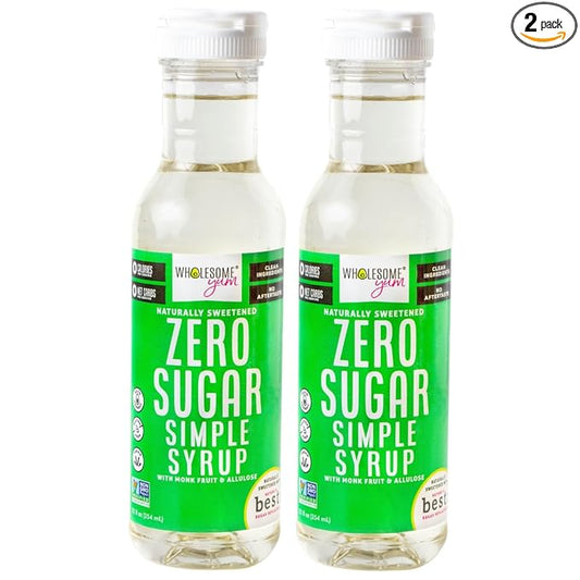 Wholesome Yum Keto Simple Syrup - Skinny Sugar Free Simple Syrup With Monk Fruit & Liquid Allulose