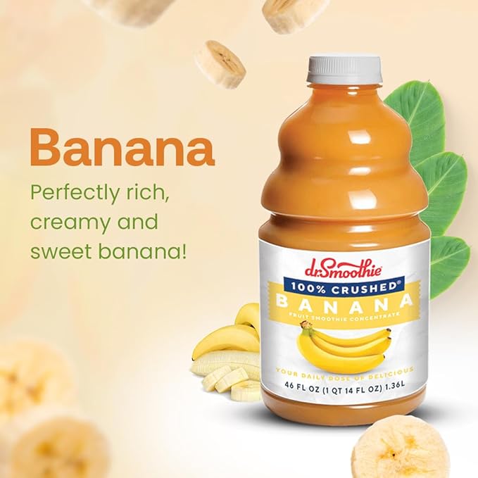 Dr. Smoothie 100% Crushed Banana ??No Added Sugar, Made with Real Fruits/Fruit Juice ??Vegan, No