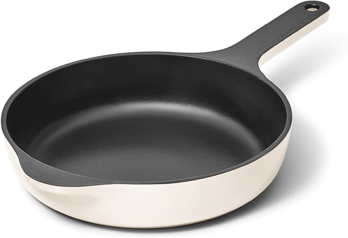Caraway Cast Iron Skillet - 8” Enameled Cast Iron Pan With 3 Layer Enamel Coating - No Seasoning