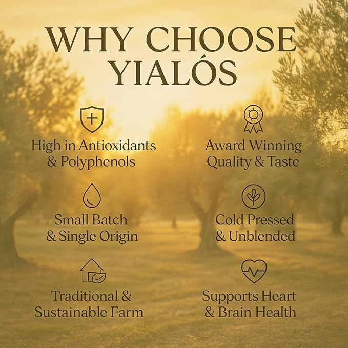 Yialós Extra Virgin Olive Oil from Greece ??2025 NYIOOC Winner | Small Batch, Single Estate, 100%