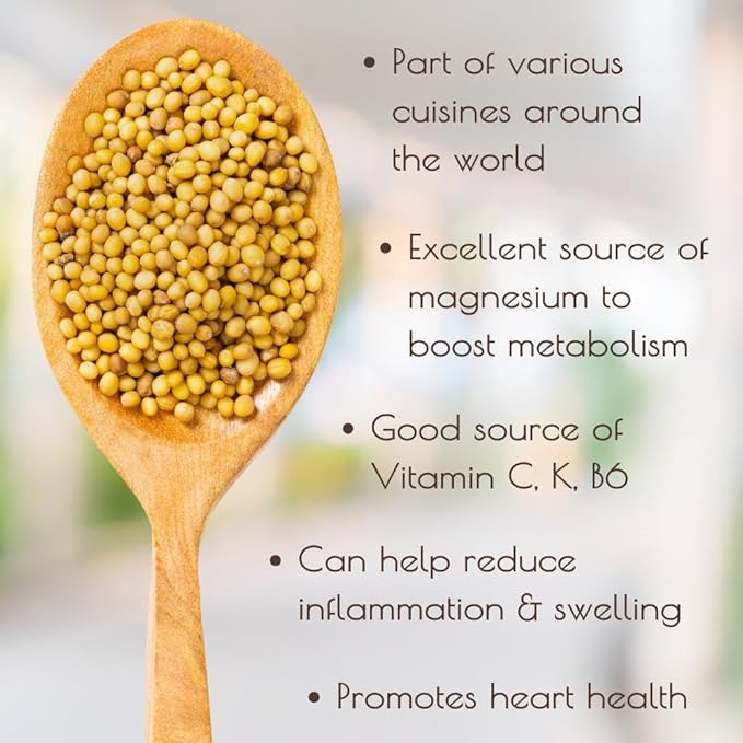Darsa Organics Yellow Mustard Seed – 5.3oz USDA Organic, Non-GMO, Kosher, Gluten-Free – Perfect for