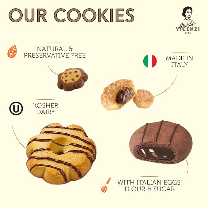 Matilde Vicenzi Roma Cookie Gift Tin - Italian Pastries & Cookies in Individually Wrapped Trays
