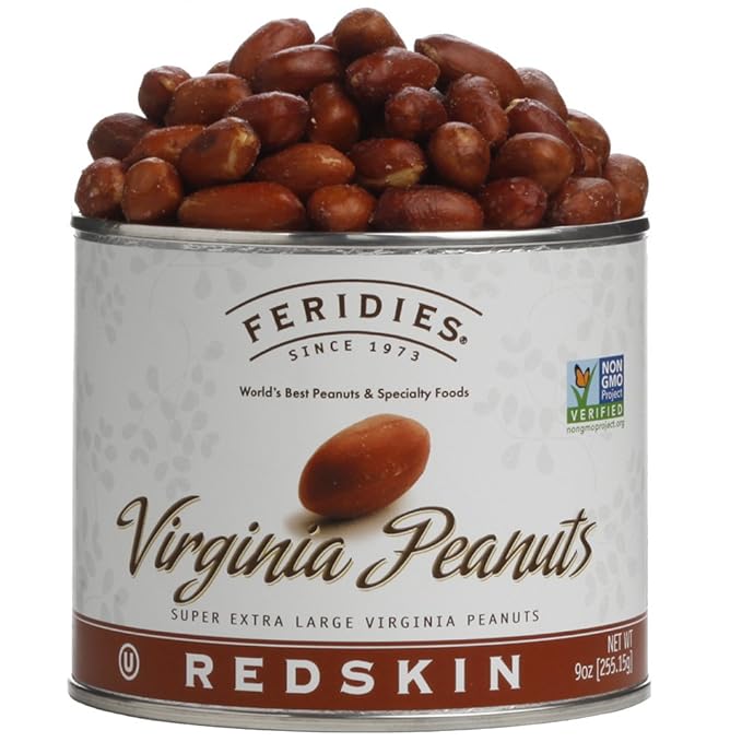 FERIDIES Extra Large Salted Red Skin Peanuts, All Natural, No Preservatives, Kosher 9 Ounce (Pack