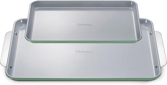 Caraway Non-Stick Ceramic Baking Sheet Duo - Naturally Slick Ceramic Coating - Non-Toxic, PTFE &