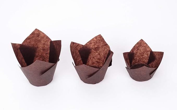 GOLDEN APPLE, 200 Pcs Tulip Cupcake Liner Baking Cup Muffin Tins Cups for Weddings, Birthdays, Baby