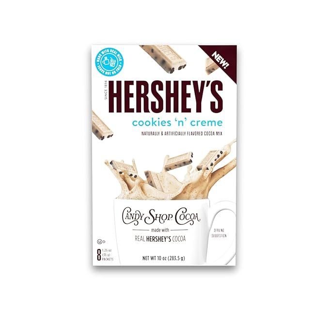 Candy Shop Cocoa HERSHEY'S COOKIES 'N' CREME Cocoa Mix, Hot Chocolate, Make Hot or Iced Cocoa, Made