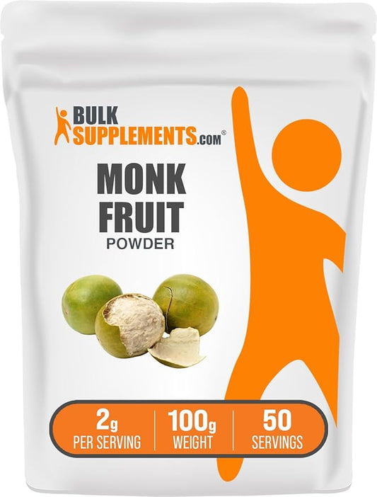 BulkSupplements.com Monk Fruit Powder - Monk Fruit Sweetener, Sugar Substitute for Baking - Pure &