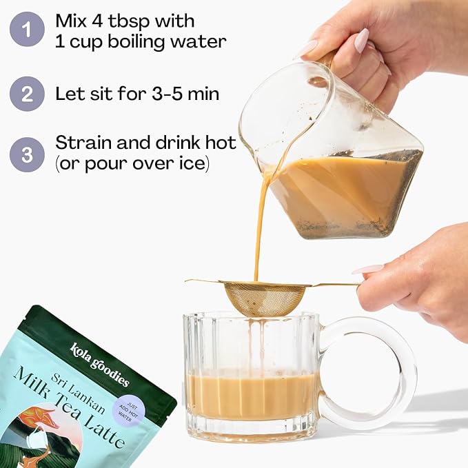 Lazy Girl Tea by Kola Goodies – Unspiced Sri Lankan Milk Tea Powder with Ceylon Loose Leaf Tea