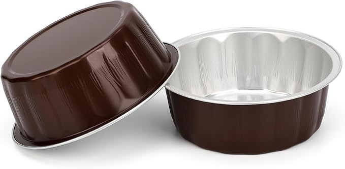 Beasea 8oz Disposable Ramekins, 50 Pack Aluminum Foil Cups with Lids, Baking Ramekin Cup Souffle