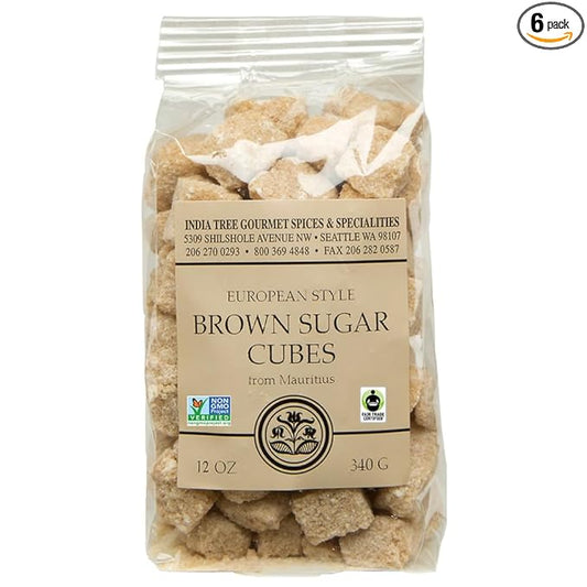 Pure Brown Sugar Cubes , All-Natural Gourmet Sweetener for Coffee, Tea, and Baking , 12 Oz Bag