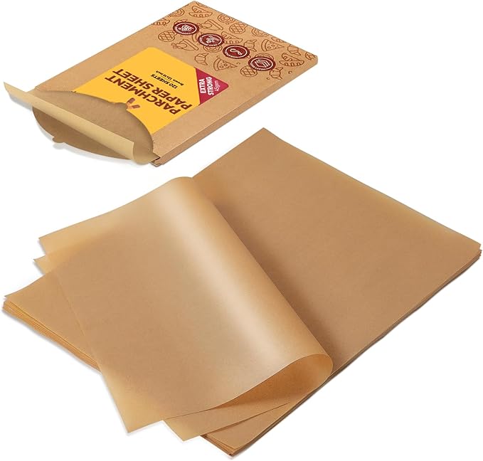 Katbite Unbleached Parchment Paper Baking Sheets, 120Pcs 12x16 Inch Precut Parchment Paper for