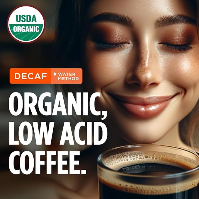 VitaCup Organic Perfect Dark Roast Decaf Coffee Pod for Pure & Clean Energy, Antioxidants, Low