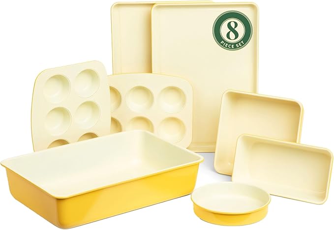 Larder & Vine 8-Piece Bakeware Set | Non-Stick Baking Set with Ceramic Finish | PFAS, PFOA, PTFE
