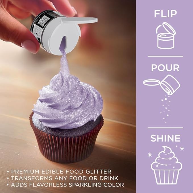 Bakell - Soft Purple Tinker Dust (5g, 1x Jar) Edible Glitter for Food, Desserts, and Beverages!