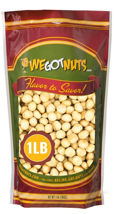 Raw Deluxe Macadamia Nuts - 1 lb - Shelled & Unsalted Premium Quality Kosher Raw Macadamia Nut