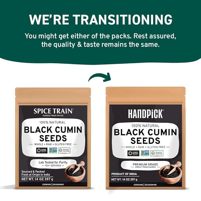 HANDPICK Black Cumin Seed (14oz) Pure Nigella Seeds - No Salt or Preservatives, Non GMO | Indian