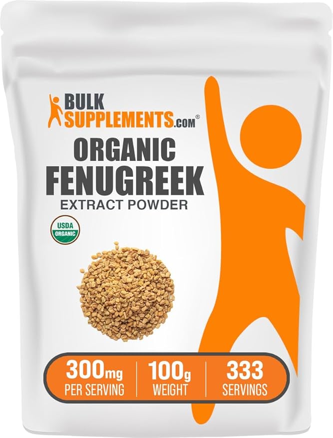 BulkSupplements.com Organic Fenugreek Extract Powder - Herbal Supplement, from Fenugreek Seeds