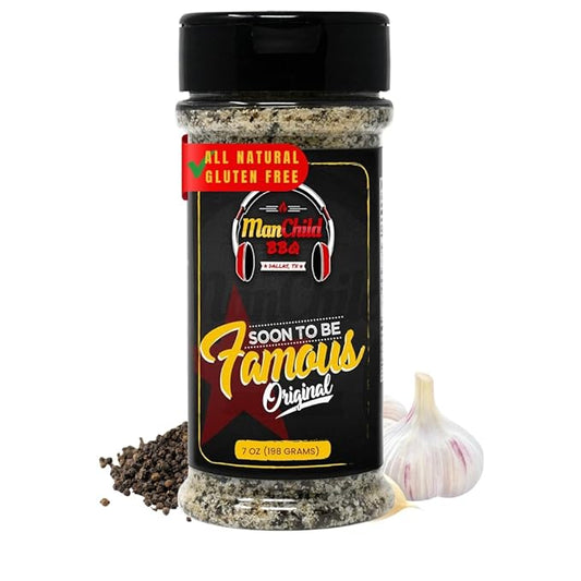 All-Purpose Salt Pepper Garlic BBQ Rub by Manchild, Authentic Texas Style Dry Rub for Beef