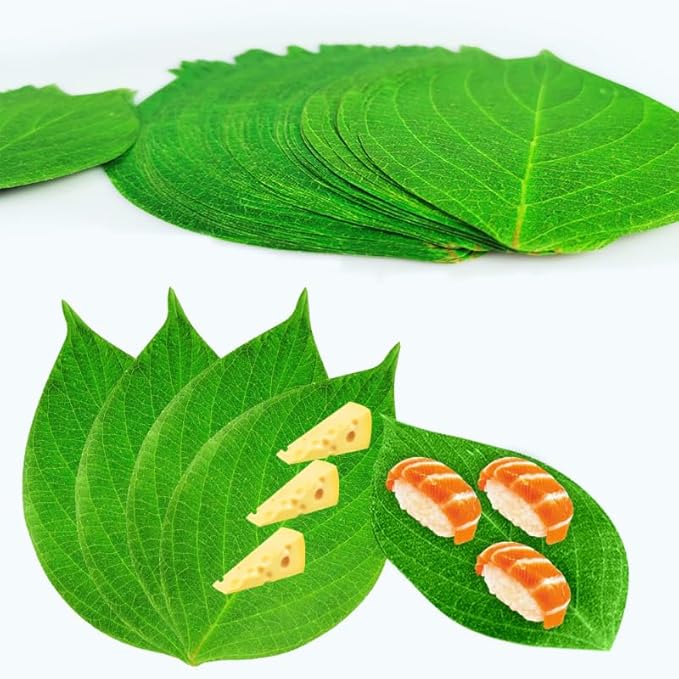 50 Pcs Green Leaf Parchment Paper & Cheese Paper ??50 Large (12") for Charcuterie Boards, Perfect