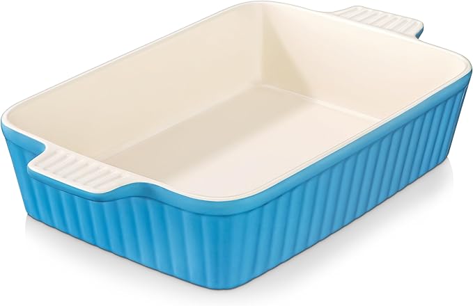 MALACASA 4.4 QT Baking Dish, 9x13 Large Casserole Dish for Oven, Ceramic Baking Pan, Rectangular